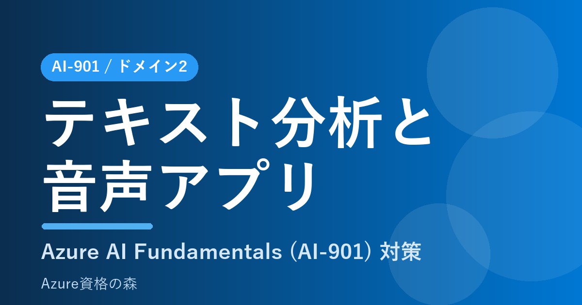 テキスト分析（Azure AI Language）と音声（Azure AI Speech）｜Azure資格の森（AI-901対策）